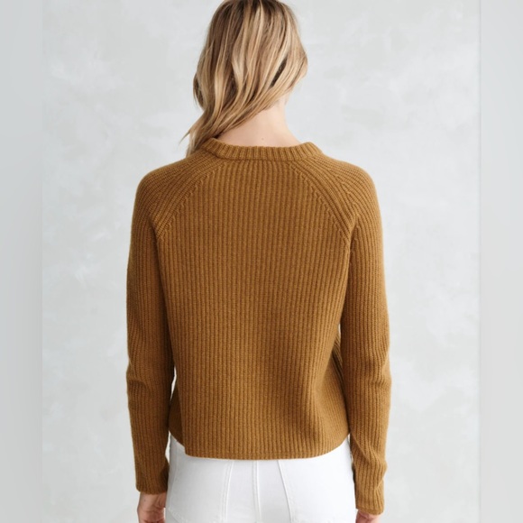 Jenni Kayne Cashmere Fisherman Sweater Bronze Gold Size Large - Picture 7 of 8